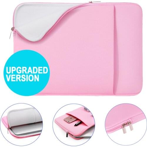 RainyearLaptop Sleeve Notebook Case Pocket Tablet PC Bag For ASUS HP Dell Acer For Mackbook Air iPad 11 13 14 15 15.6 inch Pink
