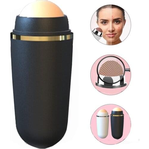 Face Oil Absorbing Roller Volcanic Stone ReusableRemover Face T-zone Oil Removing Rolling Stick Ball Facial Skincare Tool