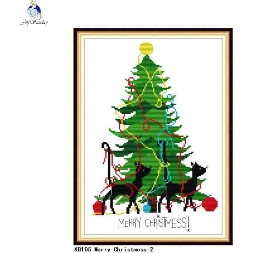 Merry Christmas Patterns Cross Stitch 11CT Printed fabric 14CT Counted canvas Cartoon Cross-Stitch Kit Embroidery Needlework