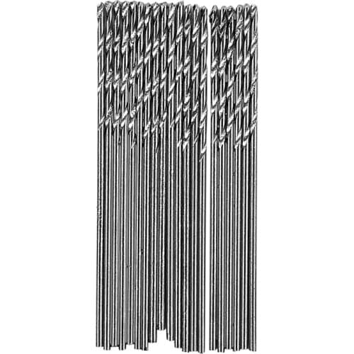 20 Pcs 0.5mm Diameter Straight Shank Metal Spiral Twist Drill Bit