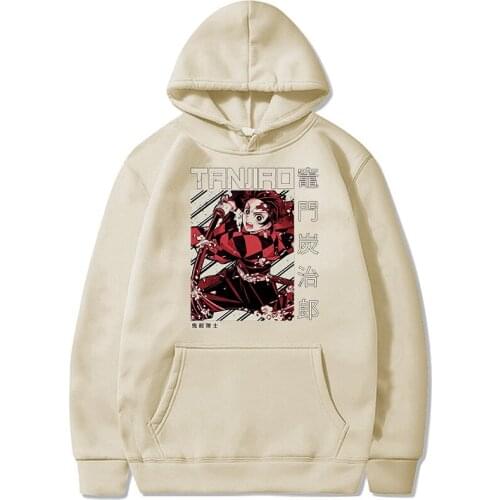 Demon Slayer Hoodies Kimetsu Tanjiro Anime Hoodie Women Men Casual Tracksuit Long Sleeves Pullover Harajuku Crewneck Sweatshirts