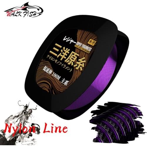 WALK FISH 100M Nylon Fishing Line Fluorocarbon Coating Fishing Thread Invisible Fish Line Super Strong Monofilament Fish Line