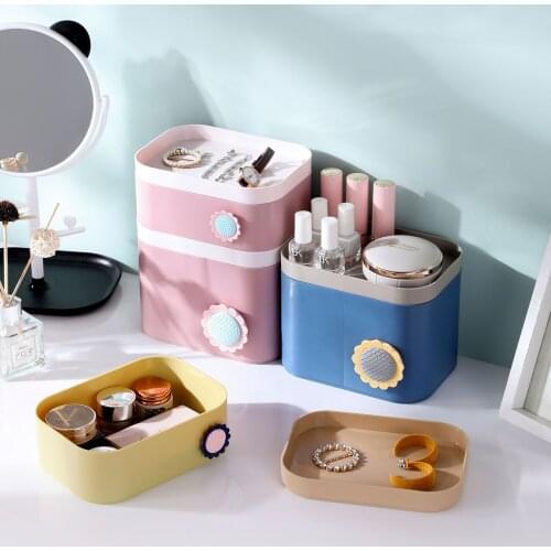 Cosmetic Storage Box Desktop Skin Care Products Lipstick Compartment Storage Box Household Jewelry Dust-Proof Finishing Box