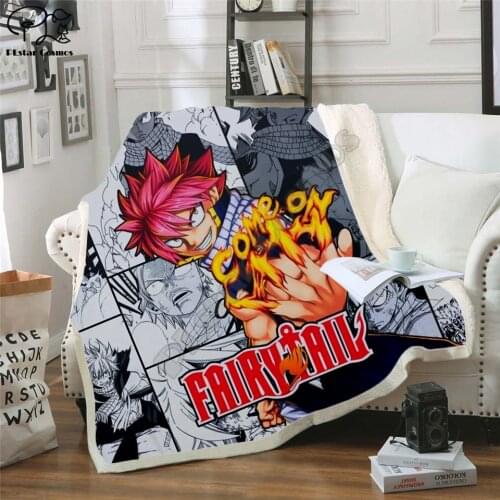 Fairy Tail funny cartoon Hooded Blanket 3D full printed Wearable Blanket Adults/Child Fleece Blanket style-4