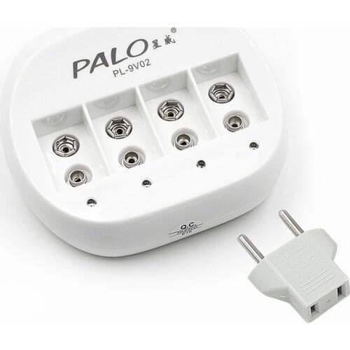 PALO 4 Slots 9V Battery Charger Hot Sale Smart Intelligent Rechargeable Quick Charger For 6F22 9V Lithium Battery EU / US Plug