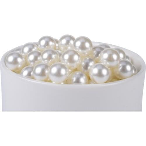 100Pcs/Lot White Ivory 6 8 10mm Non-porous Acrylic Imitation Pearl ABS Round Loose Beads For DIY Clothes Jewelry Sew Supplies