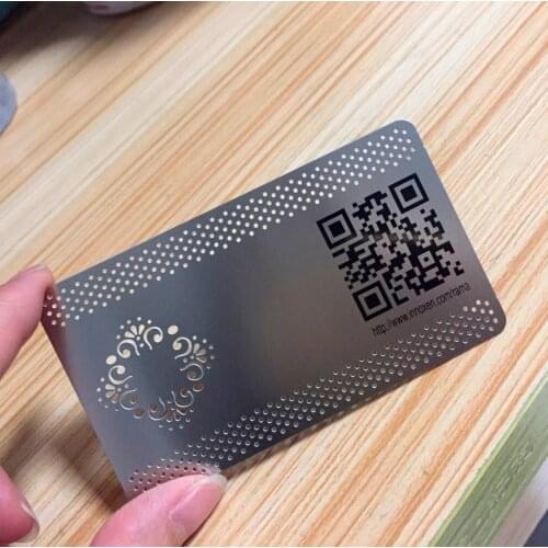 100pcs/lot cheap custom sublimation stainless steel metal business cards wholesale,engraved cutting through metal name card