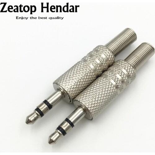 100PCS 1/8" 3.5mm 3 Pole Stereo TRS Male Solder Metal Headphone Connector Plug adapter Upgrade Replacement