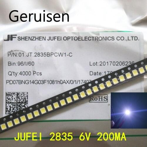 4000PCS LED Backlight 1210 3528 2835 1W 6V 96LM Cool white LCD Backlight for TV TV Application 01.JT.2835BPWS2-C