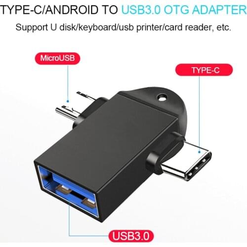 UTHAI C73 TYPE-C /MicroUSB to USB3.0 OTG Adapter For Android Phones OTG Converter For U Flash Drive Card Reader Connector