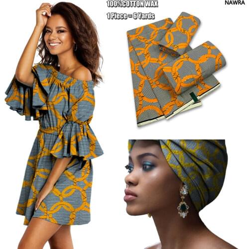 Ankara African wax Fabric Veritable Real Wax Fabric Nigeria Ghana Style Tissu Sewing Dress Craft DIY 100% Cotton Material AX7-85