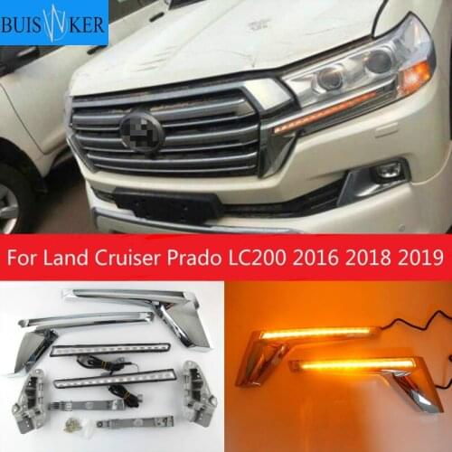 Car Led Signal Light Fit For Land Cruiser Prado LC200 2016 2018 2019 Yellow Turn Signal LED Mirror Indicator Chrome