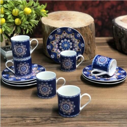 Turkish Coffee Cup Blue Set Of & Japanese Style Teacup Water Cup Stoneware Ceramic Hand-painted Kungfu Teacup Cuisine Drinkware