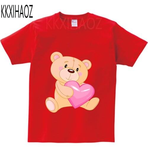 Children Polar Bear Print Funny T-shirt Kids Cartoon Bears Boys/Girls Top T Shirt Summer Baby Animal Print Clothes NN