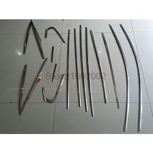 For Toyota Prius XW50 2016 2017 Stainless Steel Full Window Molding Trim glass strips Frame Sill Trim 14pcs Auto Car Styling