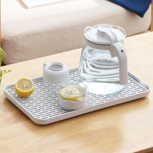Double Drain Tray Plastic Multifunction Storage Tray For Fruit Teapot Sink Dinnerware Drying Racks Home Kitchen Accessories