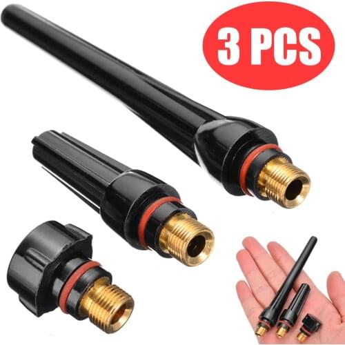 3Pcs Long/Medium/Short Tig Welding Torch Long Back Cap 57Y02 57Y03 57Y04 For WP-17/18/26 Series For Welder