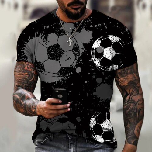 Fashion Football Graphic 3D Print T Shirt For Men Street Style Trend Tees Summer Cool Men Hip Hop T Shirts