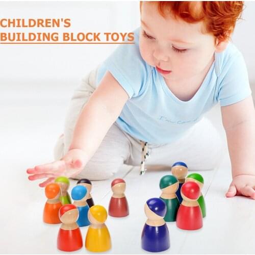 Classic Educational Assemble Toys Mini Rainbow Building Blocks Set Colorful Stacking Game for Hands-On Skills