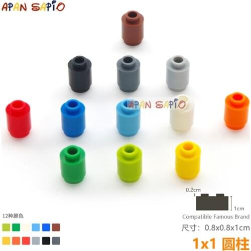 50pcs/lot DIY Blocks Building Bricks Cylindrical Educational Assemblage Construction Toys for Children Size Compatible With lego
