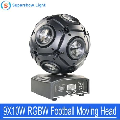 Hot Product 9*10W 4in1 RGBW LED Mini Football Moving Head LED Night Club Stage DJ Disco Lighting Stage LED Light