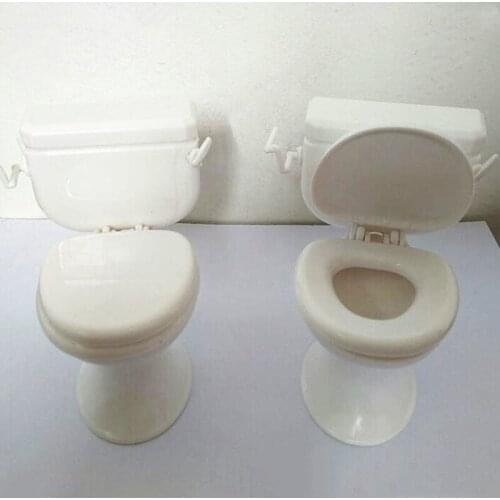 Dollhouse Furniture Vintage Bathroom Modeling White Toilet Doll House Miniature Baby Pretend Toys Dolls Accessories