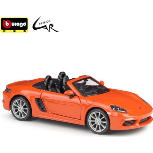 Bburago 1:24 Model Car Simulation Alloy Racing Metal Toy Car Children Toy Gift Collection Porsche 718 Boxster
