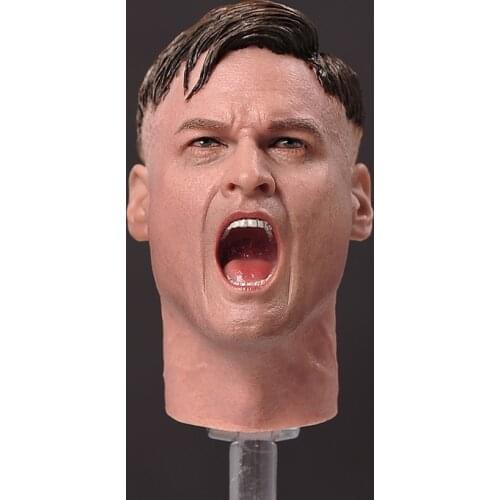 Pre-order 1/6 WWII German MG34 Machine Gunner Shouting Head Sculpt Male Soldier Head Carving Model Fit 12 inch Action Figure