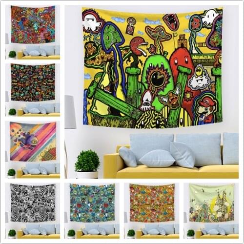 Fashion Trend Cartoon Tapestry Wall Decoration Farmhouse Tent Party Holiday Wall Hanging Supplies Bedspread Beach Mat