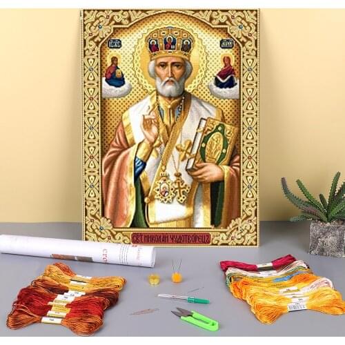 Region Orthodox Icon Printed 11CT Cross-Stitch Kit DIY Embroidery DMC Threads Painting Handicraft Handiwork Craft Room Magic