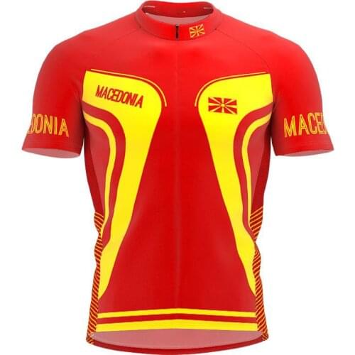 2021 new MACEDONIA mens full zipper bicycle short-sleeved cycling jersey