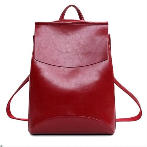 New Elegant Leather Backpacks School Bags For Teenagers Girl Mochilas Mujer Laptop Backpack Men Leather Backpacks Travel