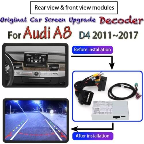 For Audi A8 D4 4H MMI 2011~2017 Interface Rear View Camera Decoder Original Car Screen Upgrade Front Reverse Backup Adapter CAM