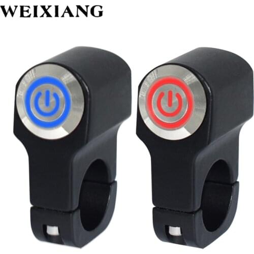 22mm 25mm Motorcycle Switches Handlebar Mount Switch Headlight Hazard Brake Fog Light ON OFF Switch Button With Indicator Light