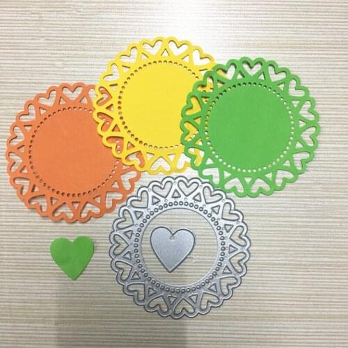 Hollow Heart Circle Frames and Covers for DIY Embossing Scrapbooking Album Paper Craft Creative Stencil Stamps Dies New