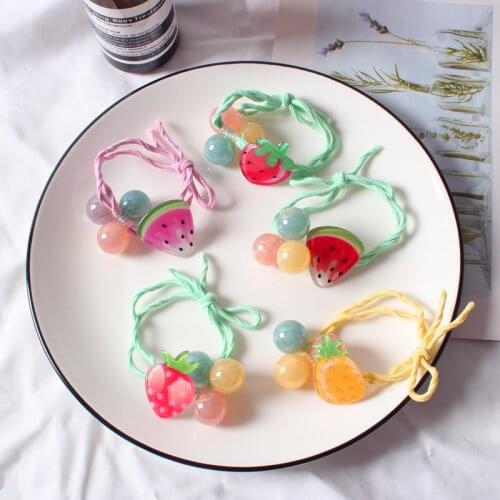 1PCS New Cute Cartoon Fruit Pineapple Princess Headwear Kids Elastic Hair Bands Children Ropes Girls Accessories Baby Headdress