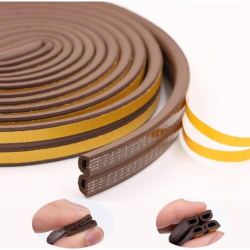 5 meters Rubber Seal Anti-Collision Self Adhesive Window Sealing Strips Soundproof Dustproof Foam Weather Strip for Door Windows