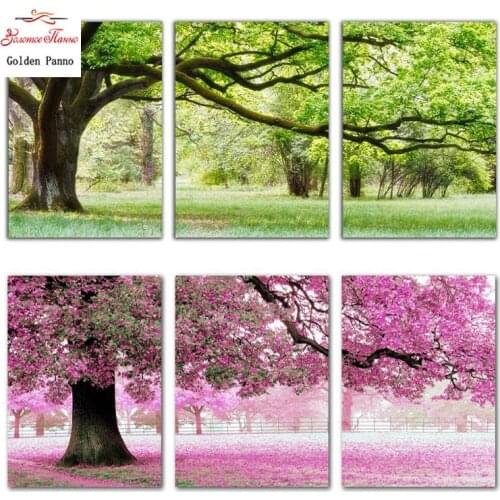 Needlework,DIY DMC Cross stitch,Sets For Embroidery kits,Precise Printed romantic trees,Counted Cross-Stitching,Christmas gifts