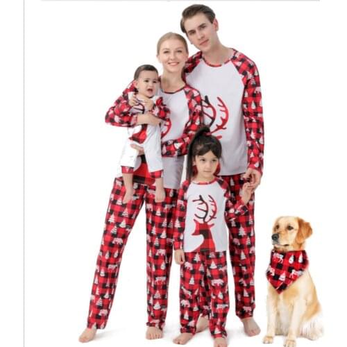 Family wear cross-border print suit for baby, boy and dog family Christmas pajamas