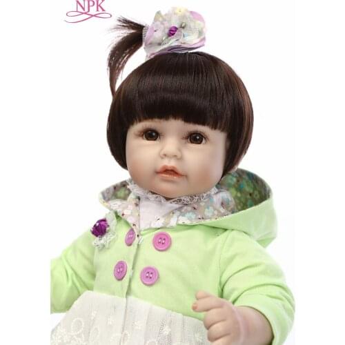 NPK Fashion 22 inch Silicone Reborn Baby Dolls Sleeping Babies plamates boneca reborn menina kids play house toys