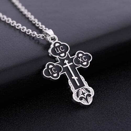 Slavic Enameled Orthodox Eastern Church Cross Jesus Christian Religious Charms for Unisex Pendants Necklaces