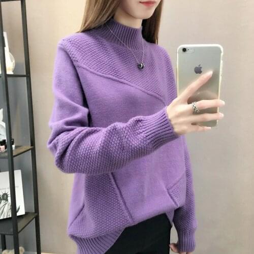 Sweater Women Turtleneck Pullover Jumper Female New Winter Raglan Sleeve Knit Female Loose Sweter Women Clothes Vestidos LXJ9008