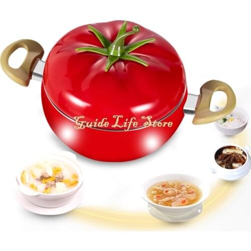 3 layers Aluminum Kitchen Soup Pot Non-stick Fruit Sauce Pan Boiler Tomato Shape No Fumes Household Cooking Tools Kitchenware
