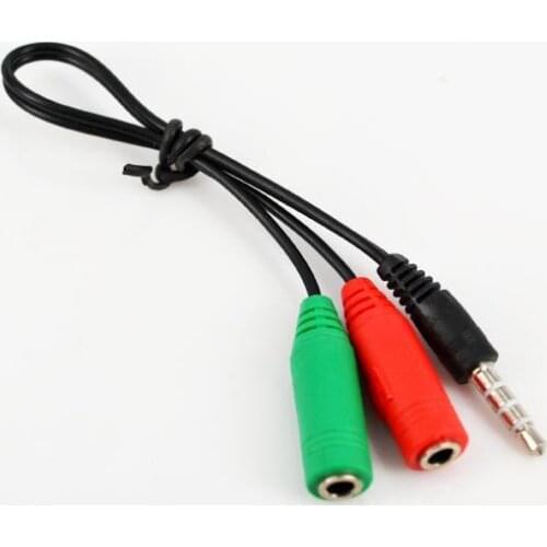 KebiduUniversal Male to 2 Female 3.5mm AUX Extension Headphone Mic Audio Splitter Cable Adapter for HTC for iPod MP3