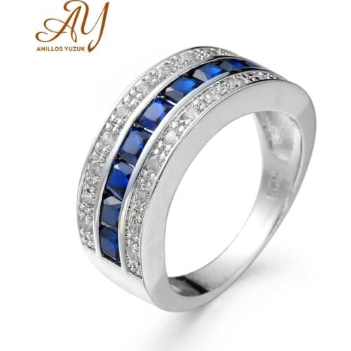 Anillos Yuzuk New Pure 925 Sterling Silver Engagement Wedding Round Rings For Women Fine Jewelry Topaz Gemstone Bague Femme