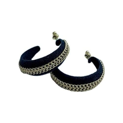 TIMEONLY Korean Fashion Hairy C Shape Hoop Earring Multi Color Metal Chain Splicing Earring for Women Girls Wedding Accessories