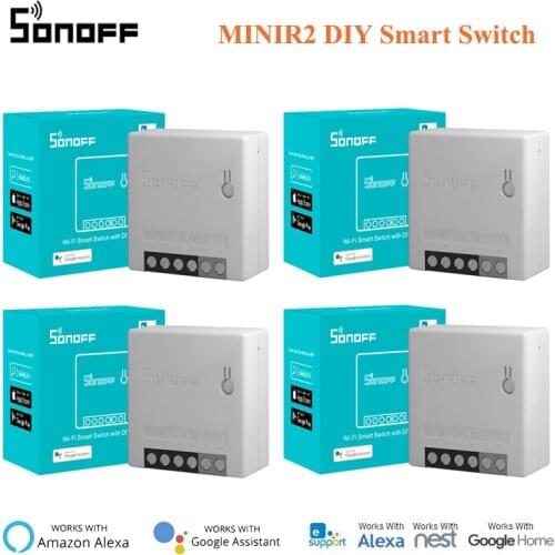 1-40PCS SONOFF MINIR2 Wireless Wifi DIY MINI Smart Switch 2 Way Wiring eWelink Remote Control Compatible With Alexa Google Home