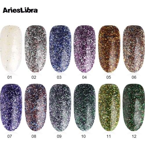 1 Pot Nail Glitter Powder 12 Colors Powder Rose Pinki Effect Nail Dust UV Gel Pigment Nail Art Decoration DIY Manicure Design