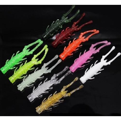 Bammax Fishing Lures 10pcs 7.5cm2.6g NED Shrimp soft bait floating water shrimp Jigging Wobbler Worm Bass Artificial Baits