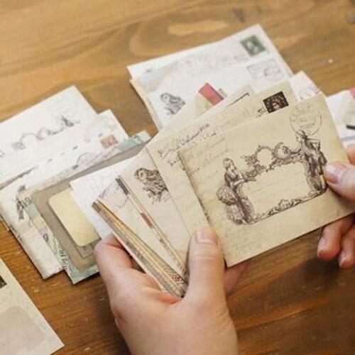 12pcs/pack Vintage style gift Envelope pack office School supply mini paper envelopes message card holder papelaria G278